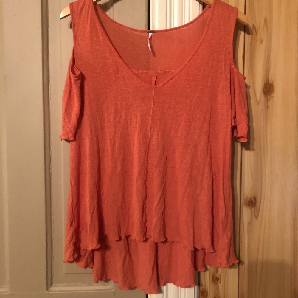 Orange Free People open shoulder blouse